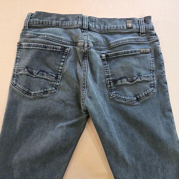 7 For All Mankind Jeans Men's 31 x 32 Blue Ronnie Luxe Performance Dk Wash Fade - Picture 8 of 16